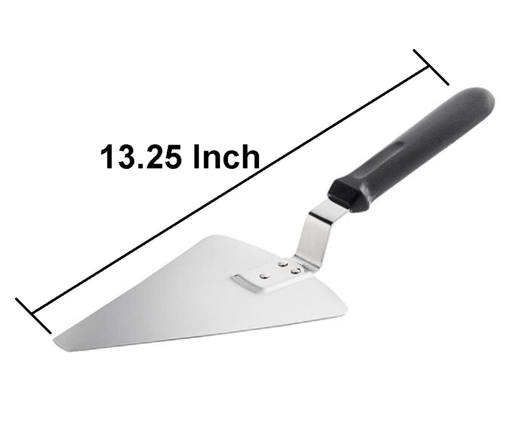 13.25" Extra Large Pizza Pie Cake Server Black Offset Handle Stainless