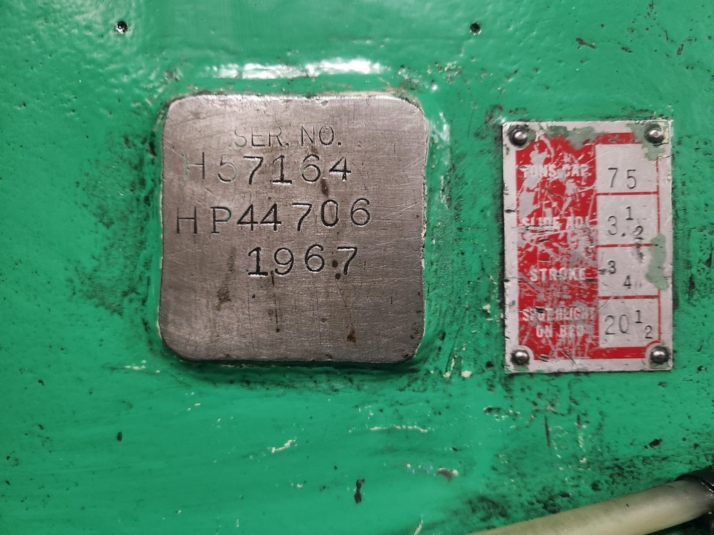 1967 75 TON BLISS C-75 PRESS WITH FEEDER