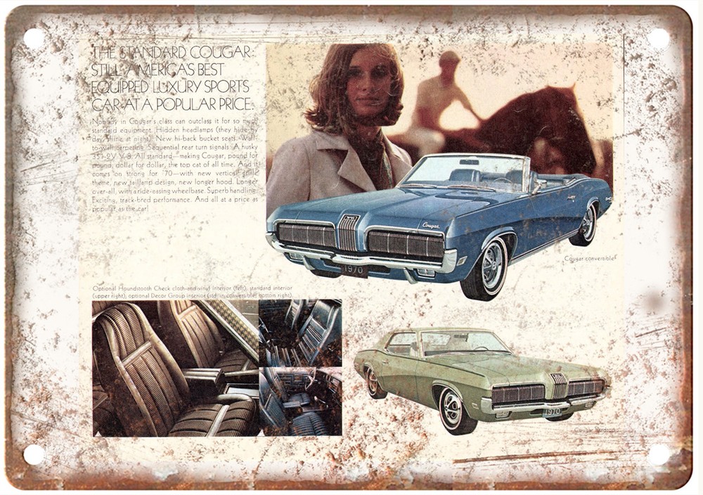 1970 Ford Mercury Vintage Auto Ad Retro Look Reproduction Metal Sign AM4352