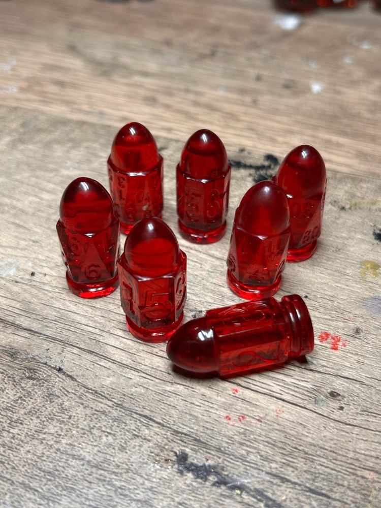 RAW* Bullet Dice: Ruby Red _ Resin-Cast Dice Set  *See Description* D&D