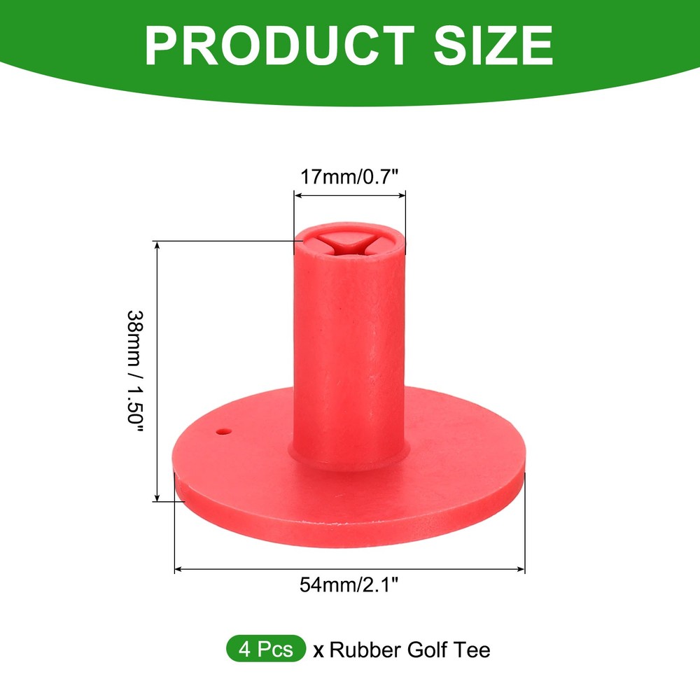Rubber Golf Tee, 1.5Inch Golf Practice Tees Training Driving Range, Red