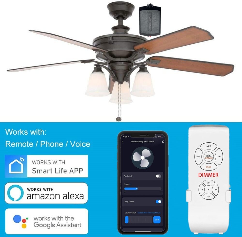 USED mart Wi-Fi Ceiling Fan Remote Control Kit ,Compatible with Alexa & Google
