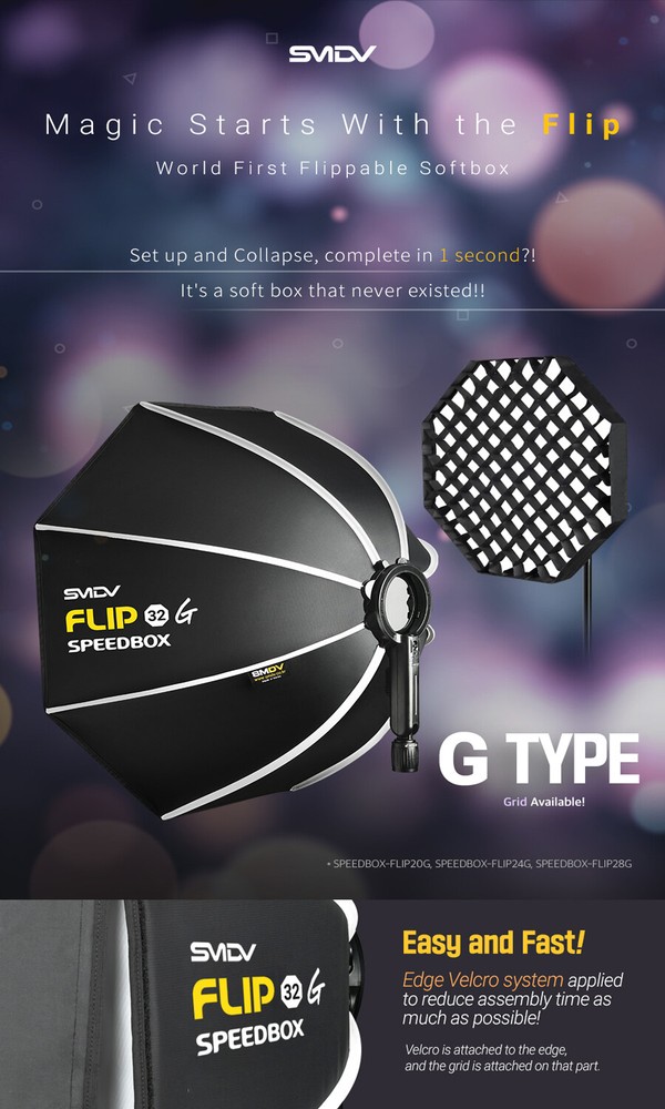 SMDV SPEED-BOX FLIP32G Quick Soft-box Diffuser for S-Light S-Lite Quantum Flash