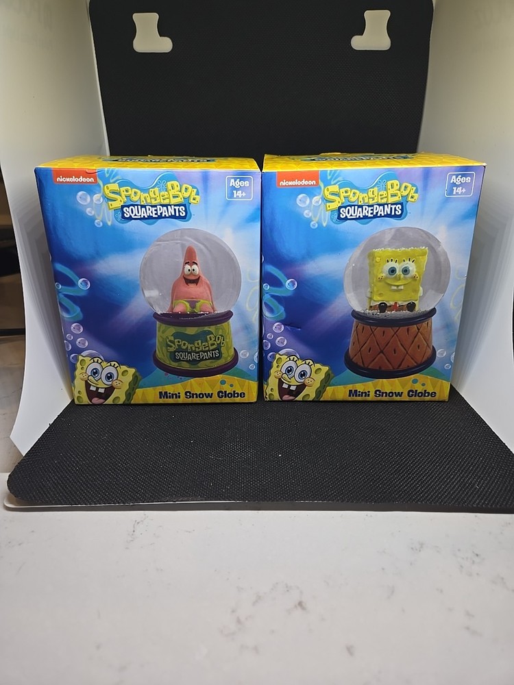 SPONGEBOB SQUAREPANTS & PATRICK Nickelodeon Mini SNOW GLOBES Set!