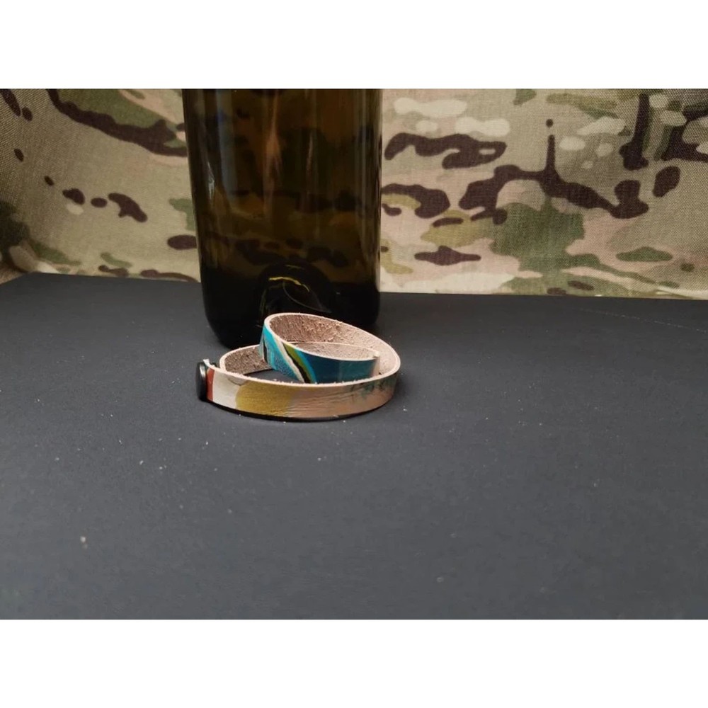 Marbled leather wrap bracelet