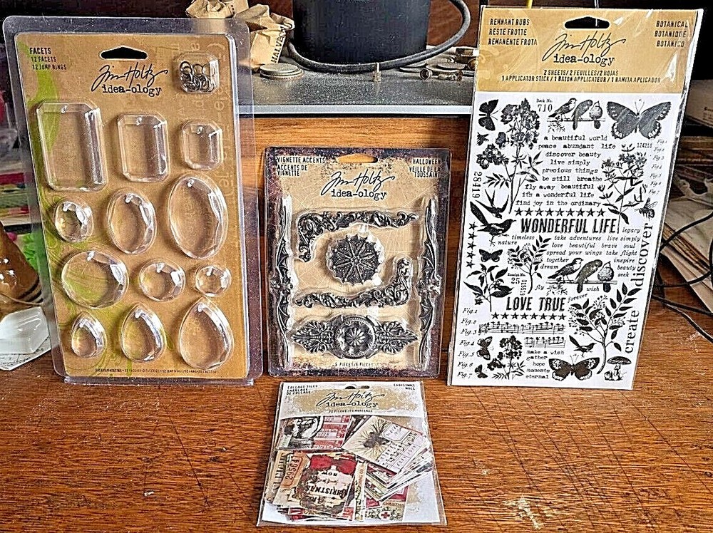 Tim Holtz idea-ology oddities: Wishbones, Bubbles, Knobs, Rubs, Santas & more!
