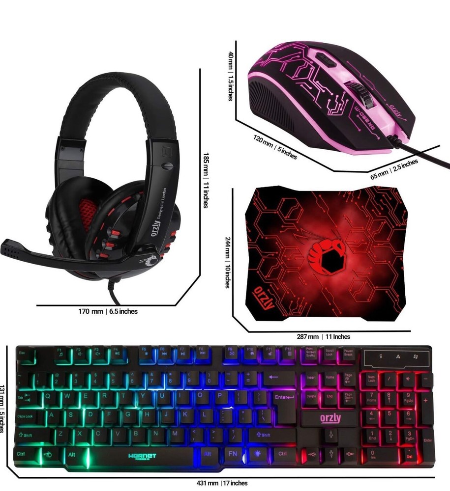 4-in-1 Gaming Kit Black/Red HyperGear