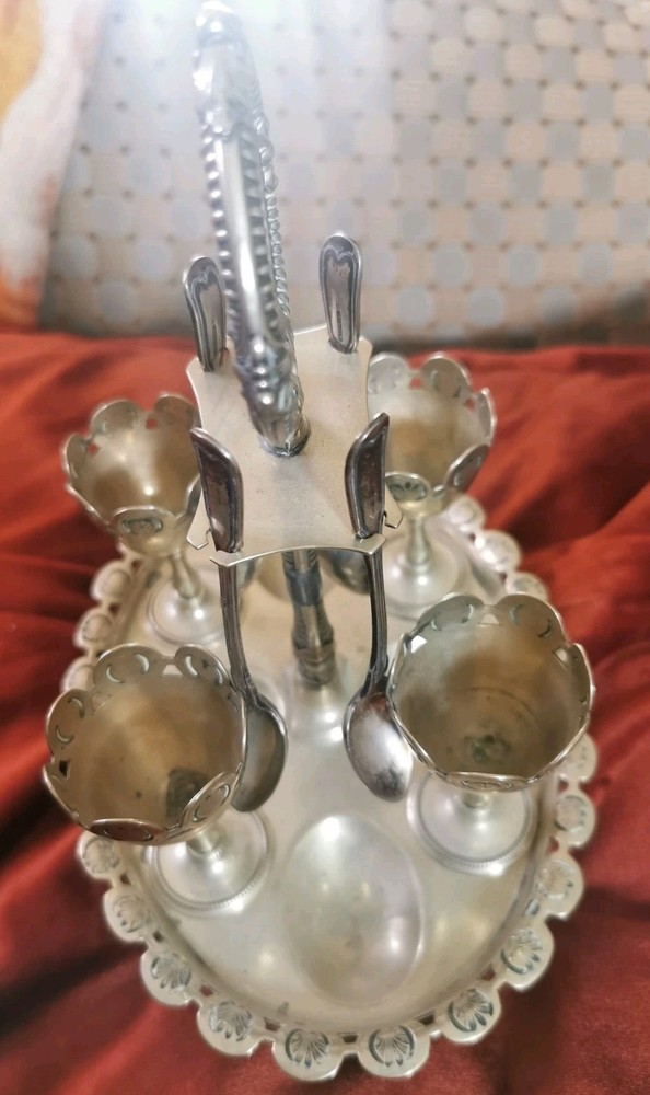 Antique Silver-Plated Victorian Egg Server. A B & Co. Excellent.