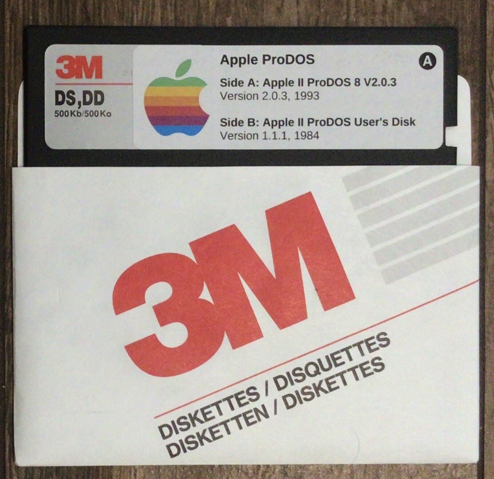 Apple II Professional Disk Operating System: ProDOS 8 v2.0.3 5.25” 2-in-1 Disk