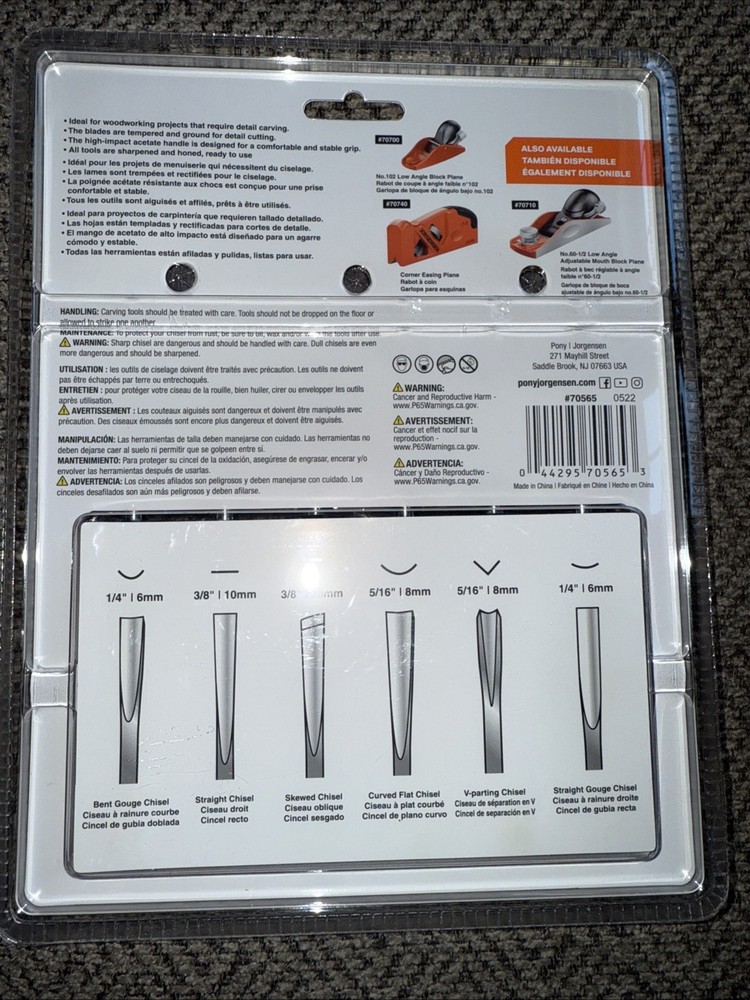Jorgensen 6 Chisel Set For Wood Carving