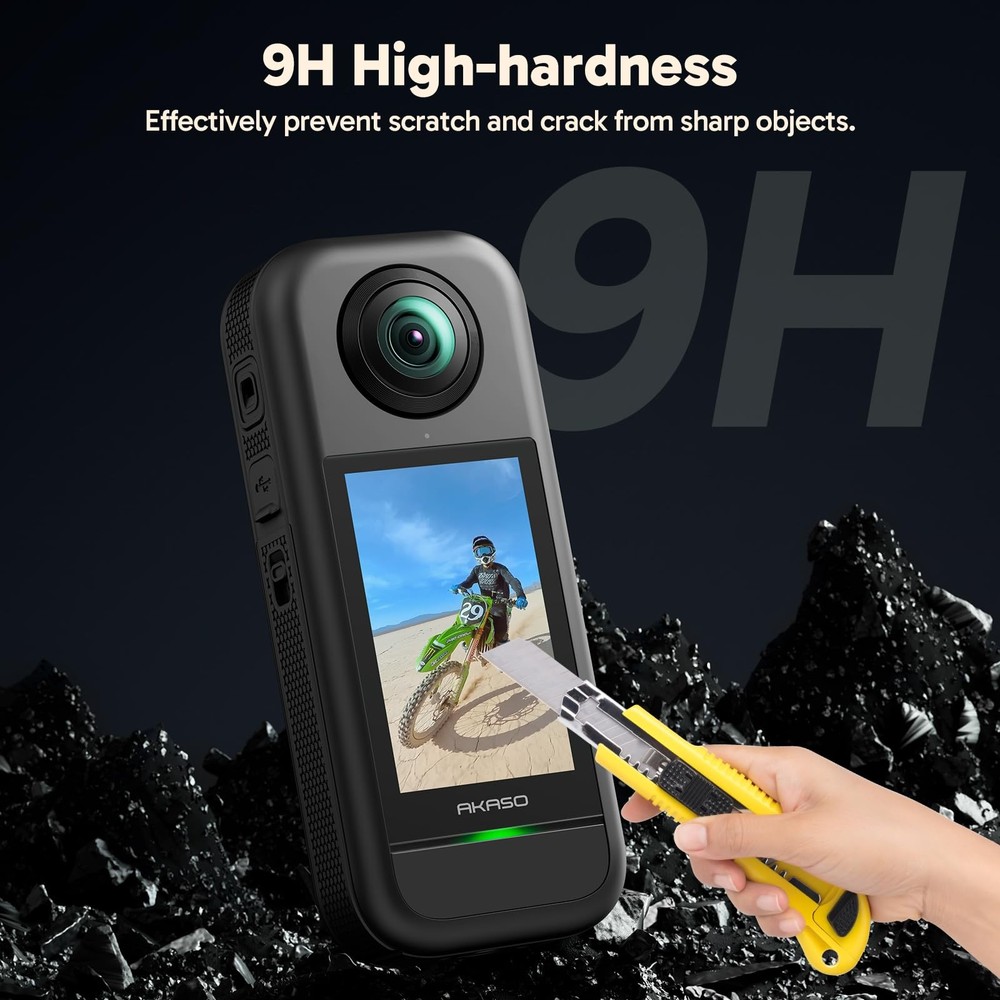 AKASO Screen Protector 360 Camera (2 Pack), Tempered Glass LCD Transparent