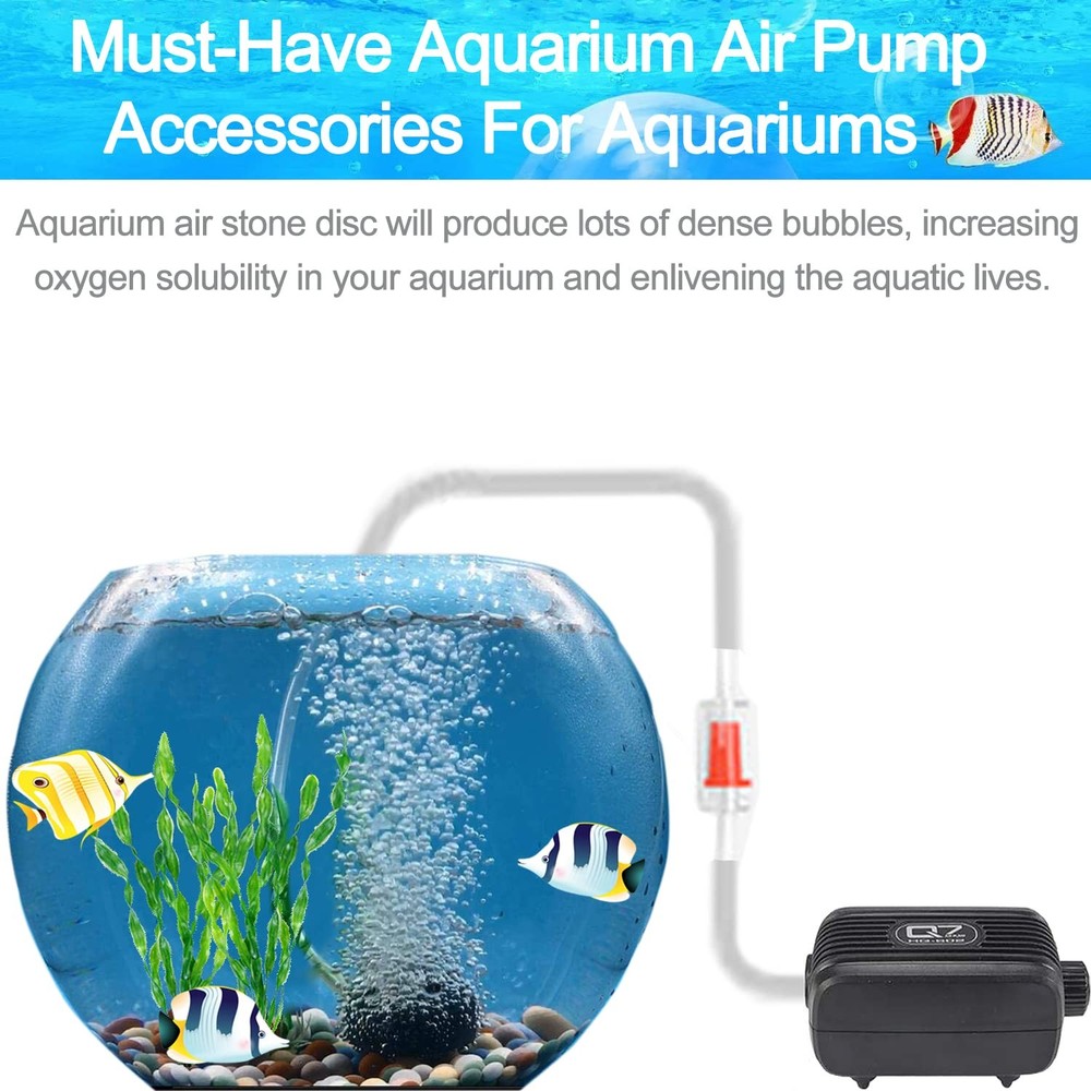 DeKago Aquarium Air Stone Disc - 1.6 Inch Bubble Diffuser, Grey