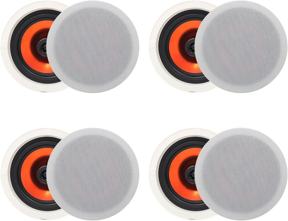Herdio 4 pack 6.5" Ceiling Speakers 600W Total Flush Mount Wired Kitchen