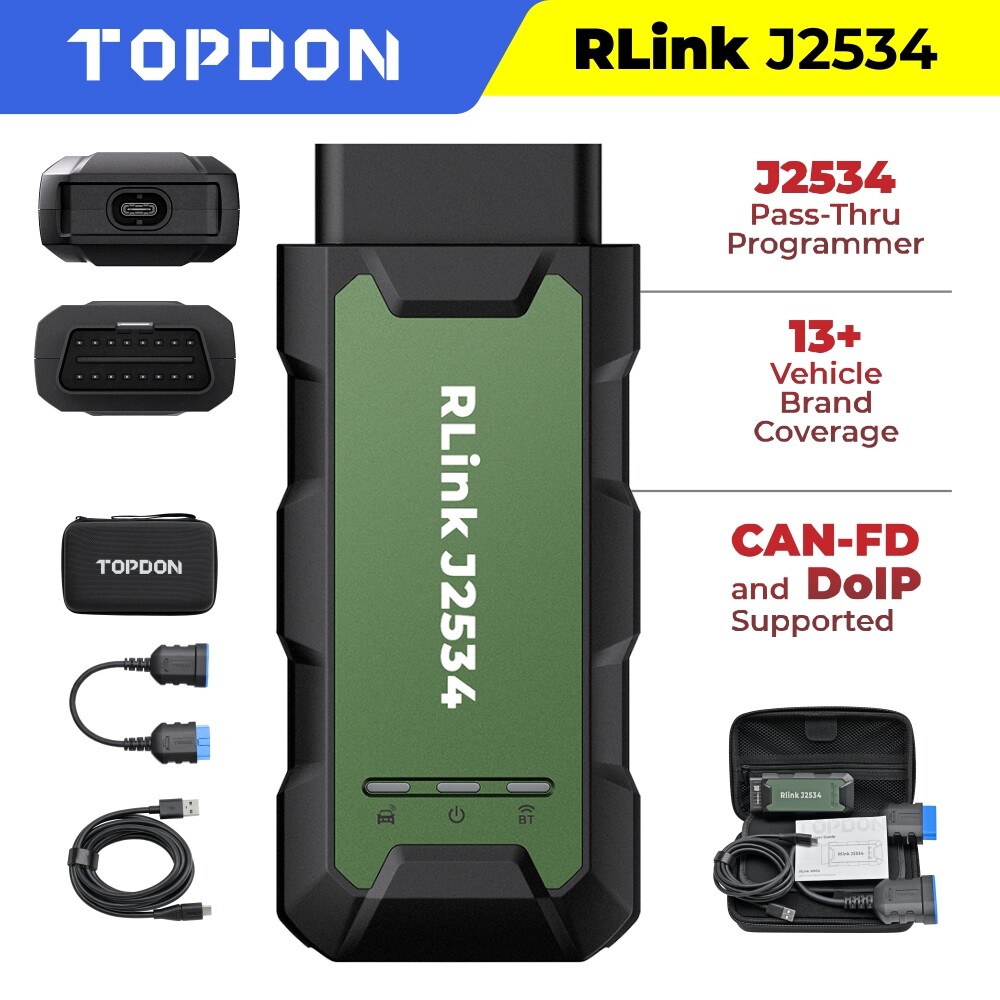 🔥TOPDON RLink J2534 Pass-Thru Programmer OEM Reprogramming Diagnostic Tool