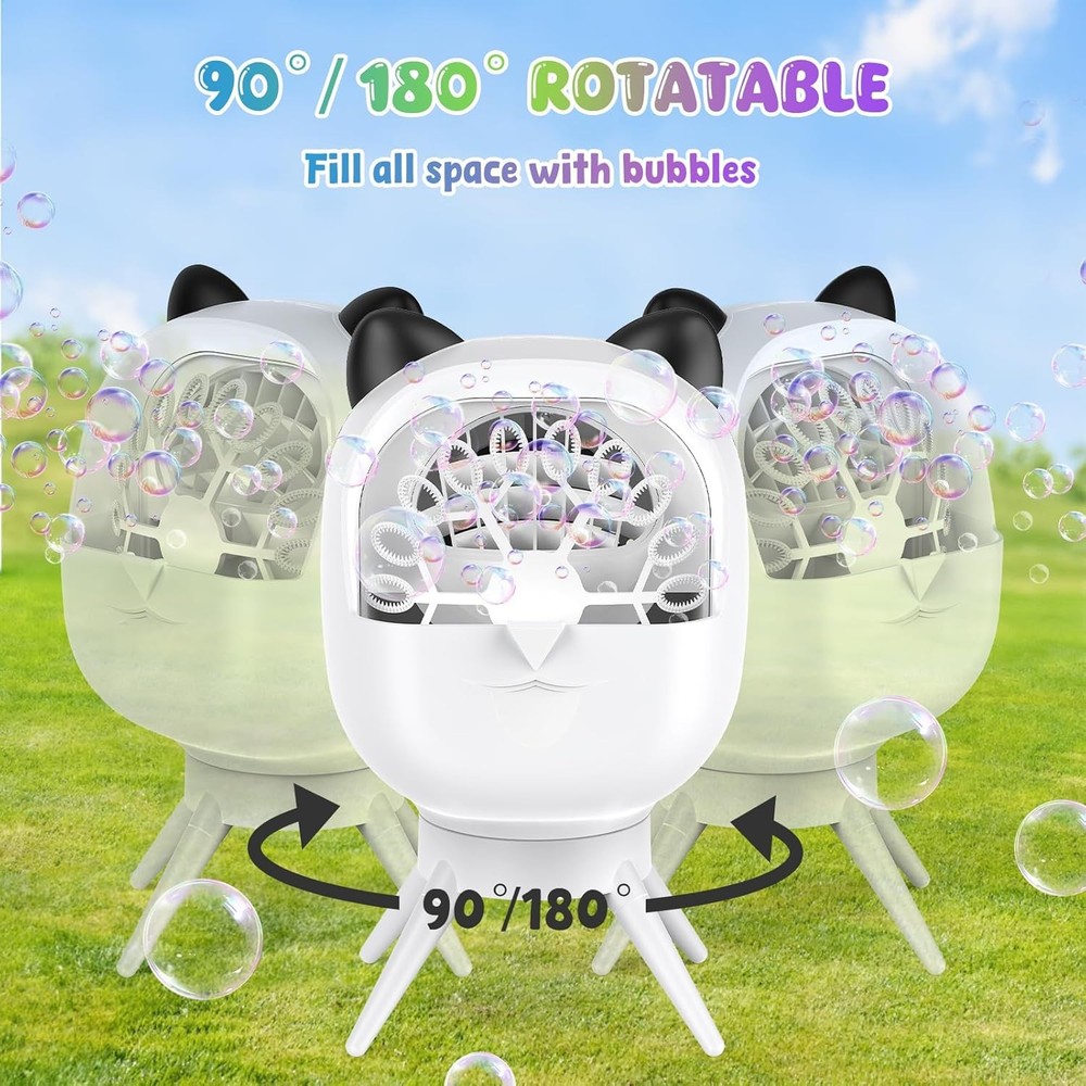 Rechargeable Bubble Machine Portable Bubble Blower Machine for Outdoor/Indoor