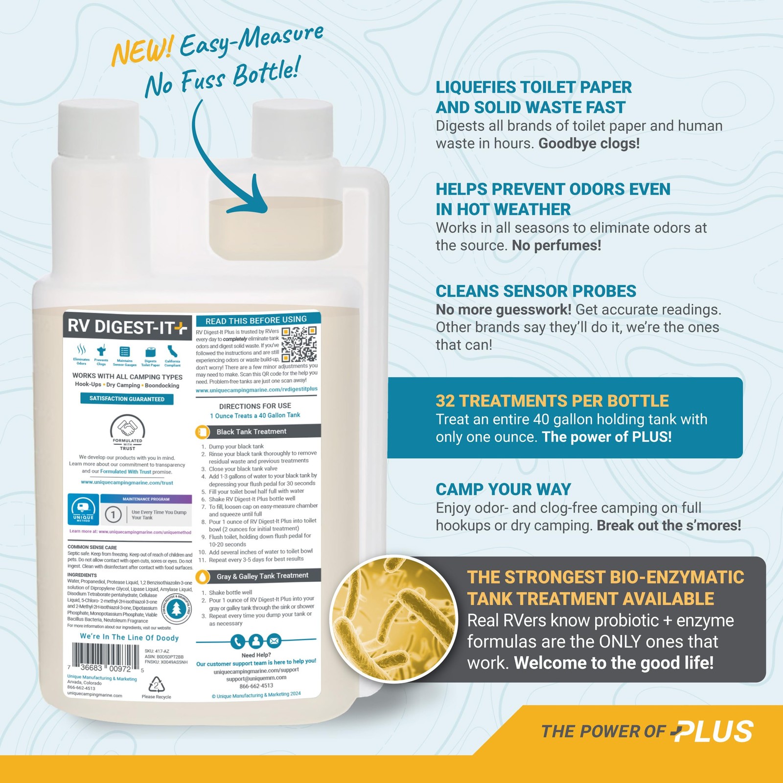 Unique RV Digest-It Ultra - 32 Super Concentrated RV Toilet Treatments -