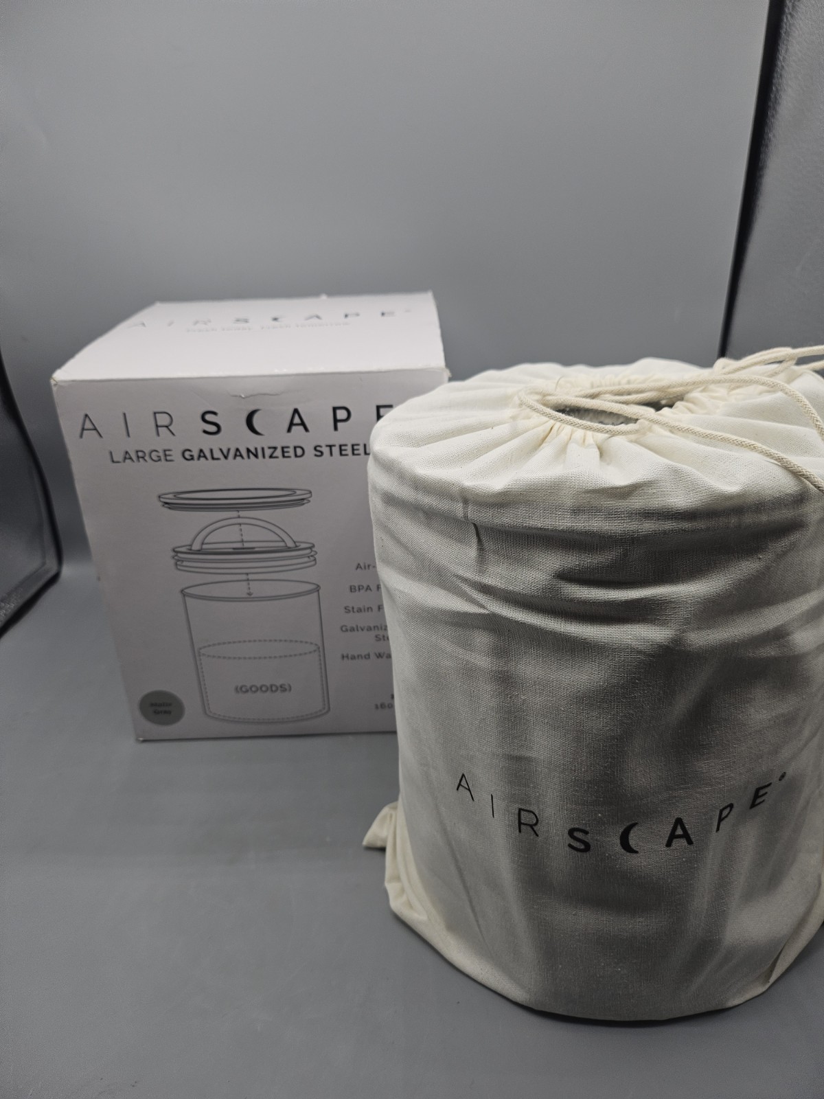 Planetary Design Airscape Kilo Coffee Storage Canister Large, Matte Gray New