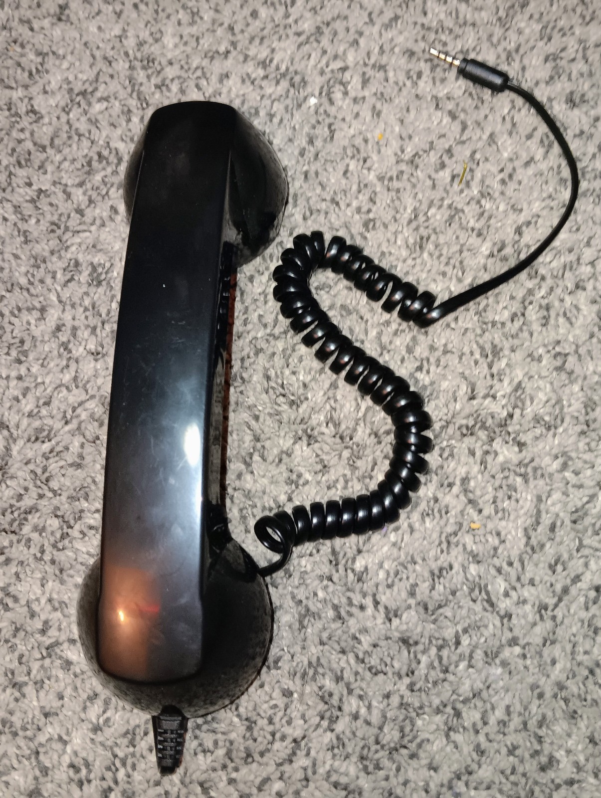 Mobile Phone Headset Microphone Vintage Style Retro Handset BLACK