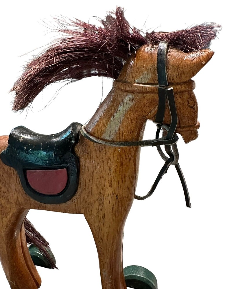 Vintage Horse On Wheels With Pull String