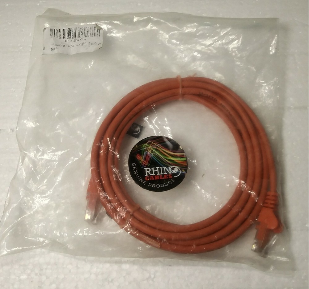 Rhinocables CAT 5e High-Speed 9ft Orange Ethernet Cable
