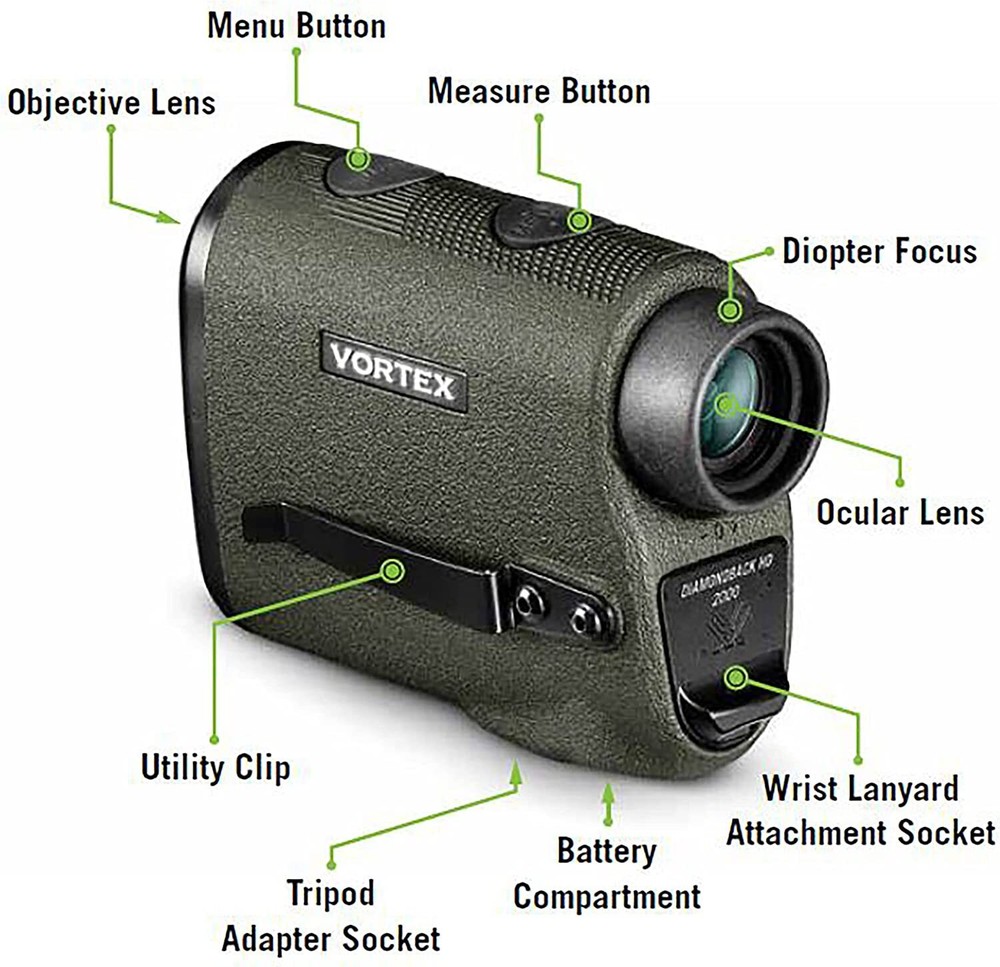 Vortex Optics Diamondback HD 2000 Laser Rangefinder with Free Camo-D Hat Bundle