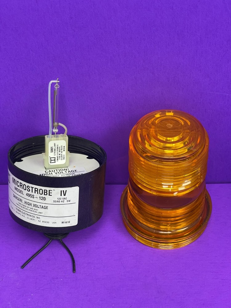 Tomar Electronics 495S-120 Amber Microstrobe Flashing Light 120V tested