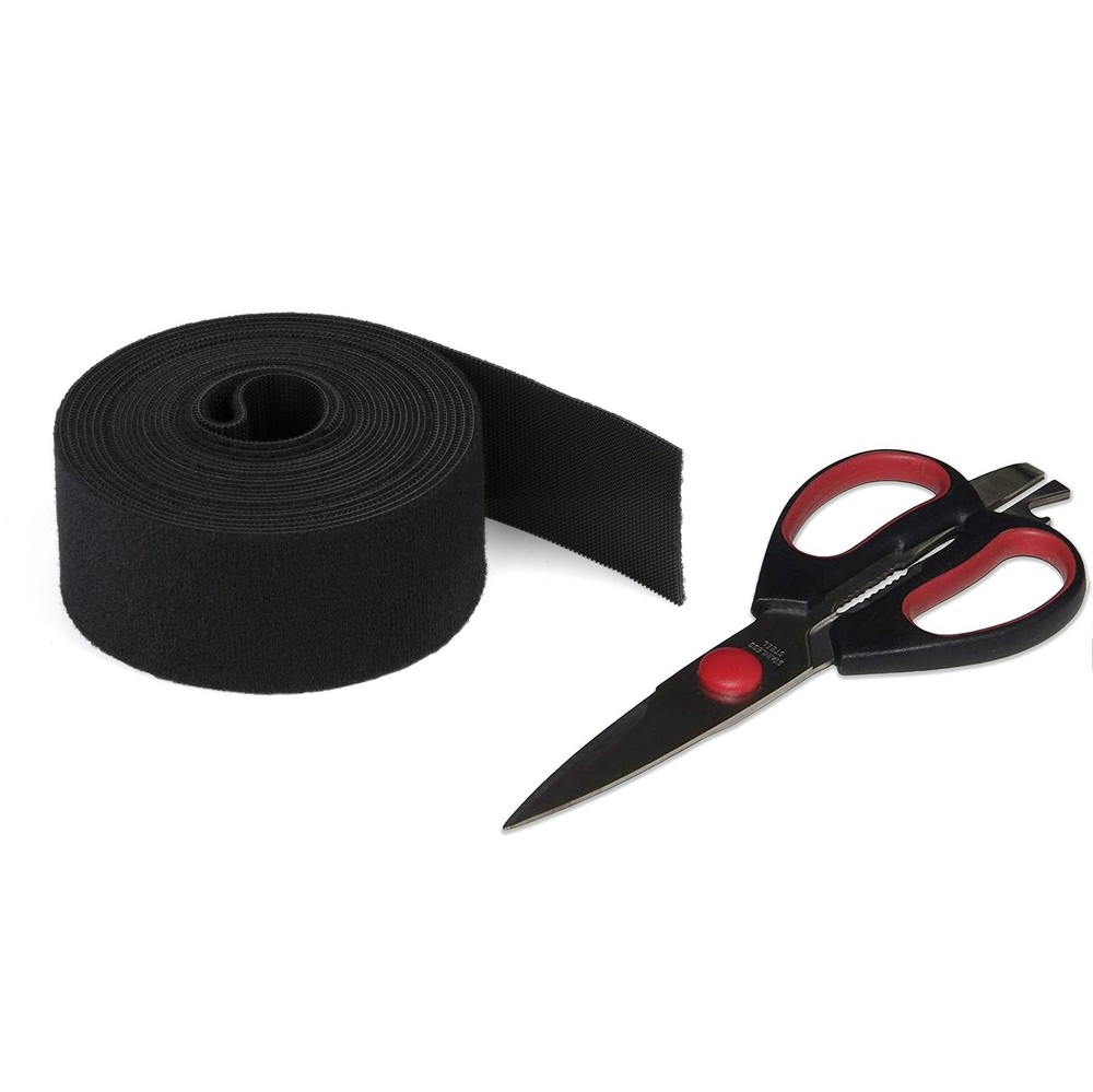 Reusable Hook & Loop Strong Grip Fastener Roll with Soft Touch Microfiber Vel...