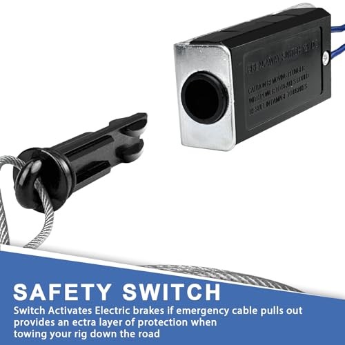 Trailer Breakaway Switch with 4 Feet Coiled Cable with 4FT Wire rope B 4FT