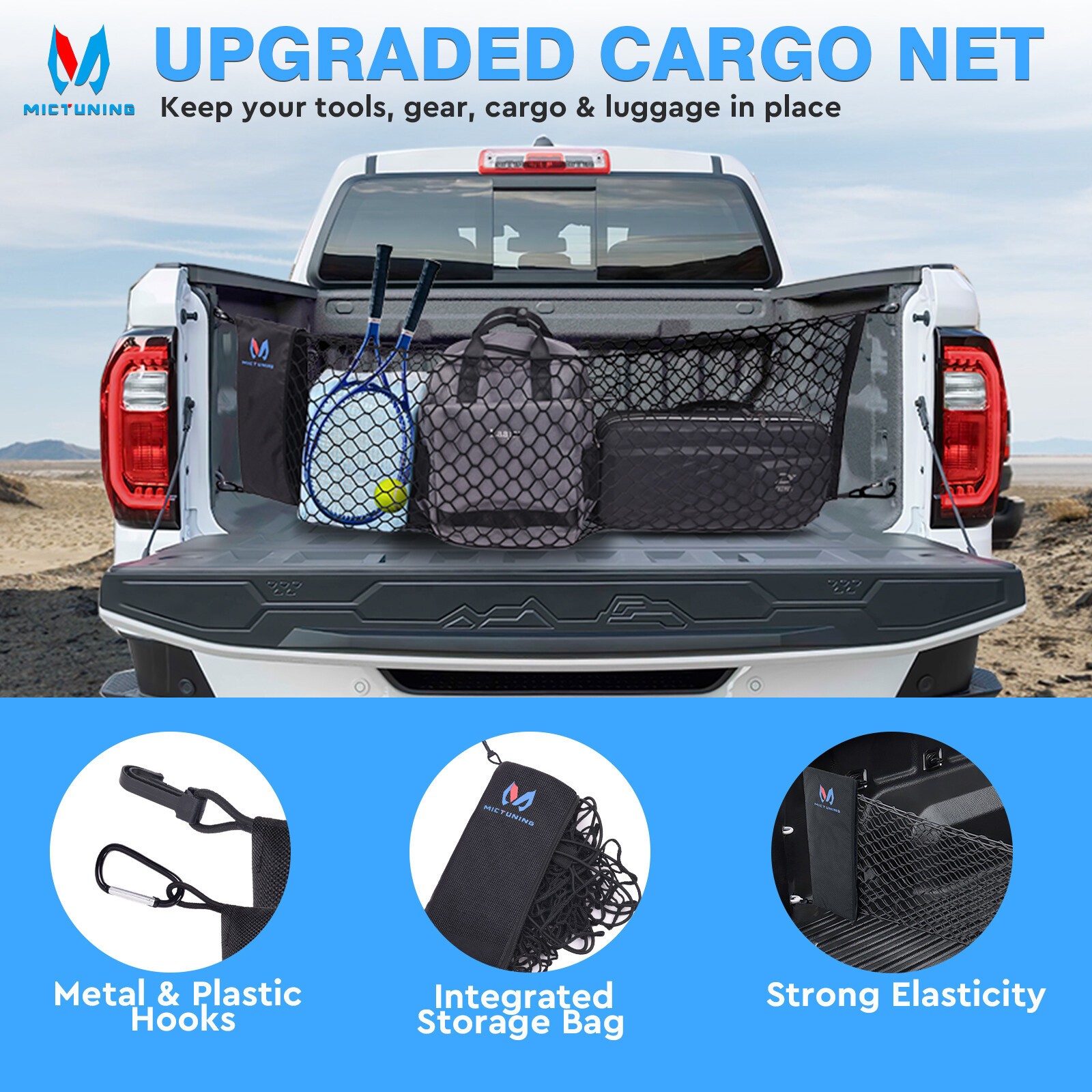 Truck Bed Cargo Net Truck Bed Storage Net Organizer Envelope Cargo Net Elastic
