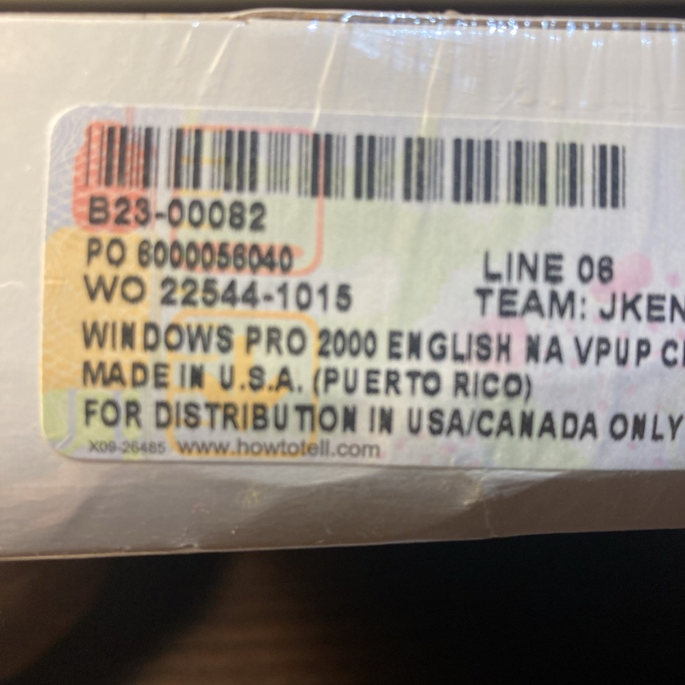 (NEW) Microsoft Windows 2000 Professional Retail Box Sealed (Upgrade Version)