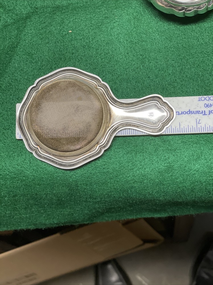 Unusual Vintage Silver Plate Strainer and Base