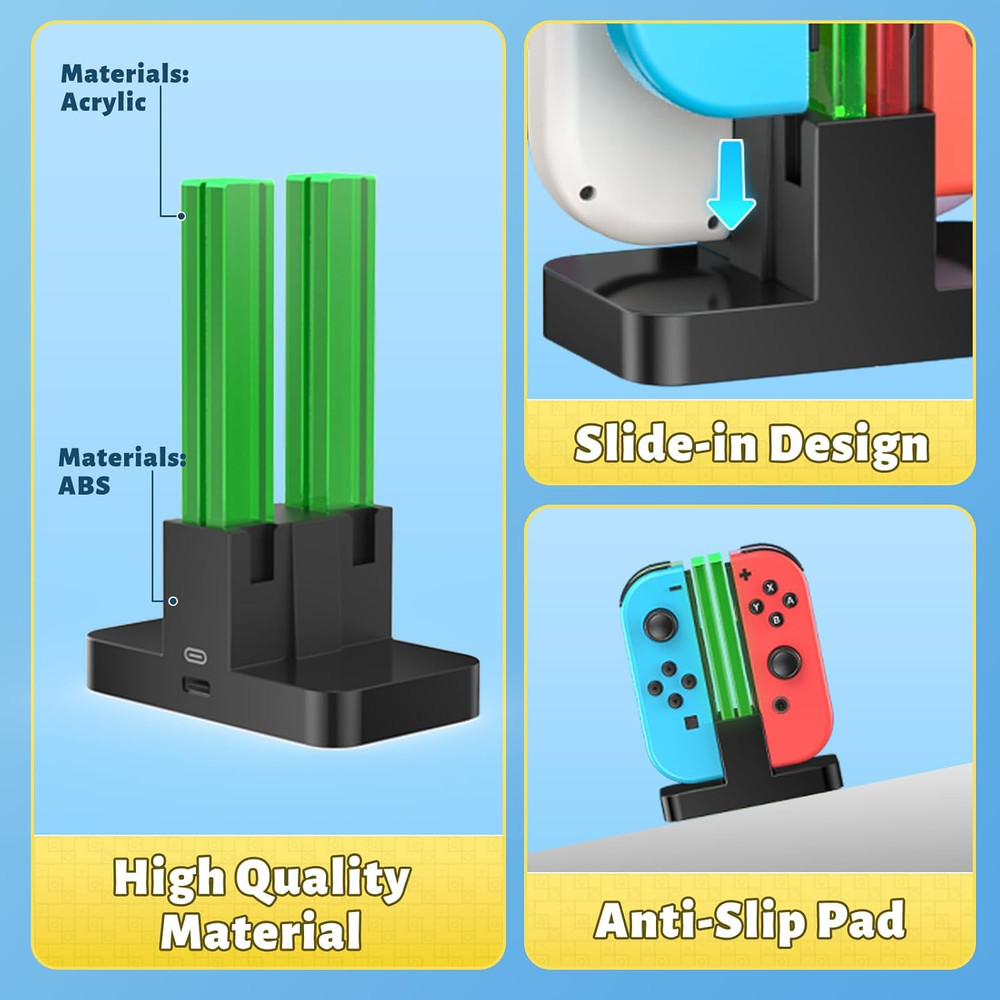 Fastsnail Charging Dock for Nintendo Switch Joy-Con & OLED with LED Indicator