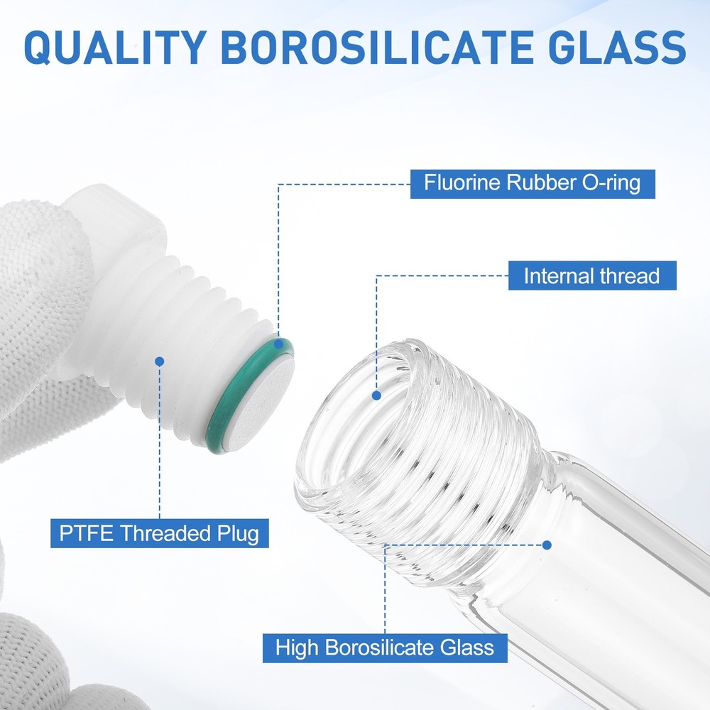 5ml Flat Bottom Heavy Wall Pressure Bottle with Full Scale, Clear