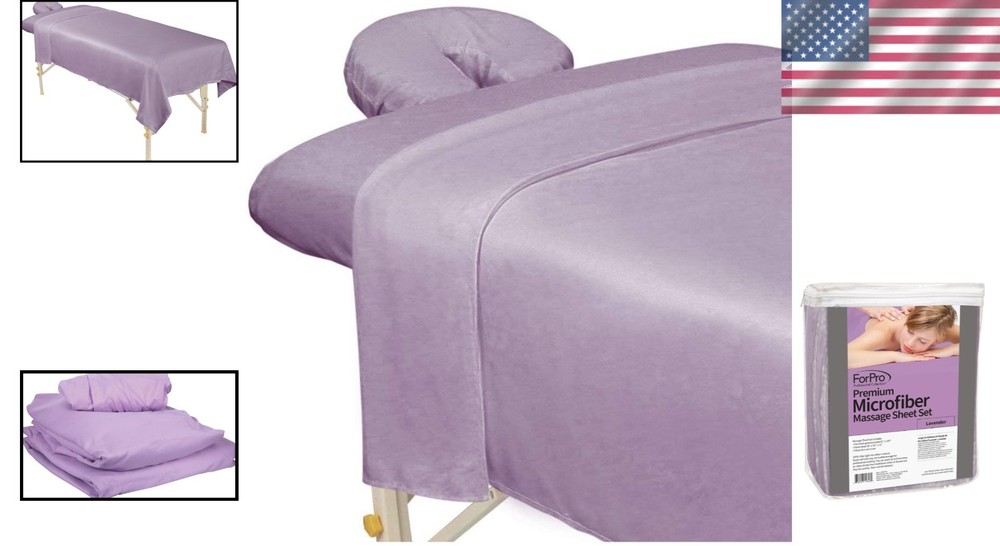 Lavender Microfiber 3-Piece Massage Sheet Set - Ultra-Light & Durable