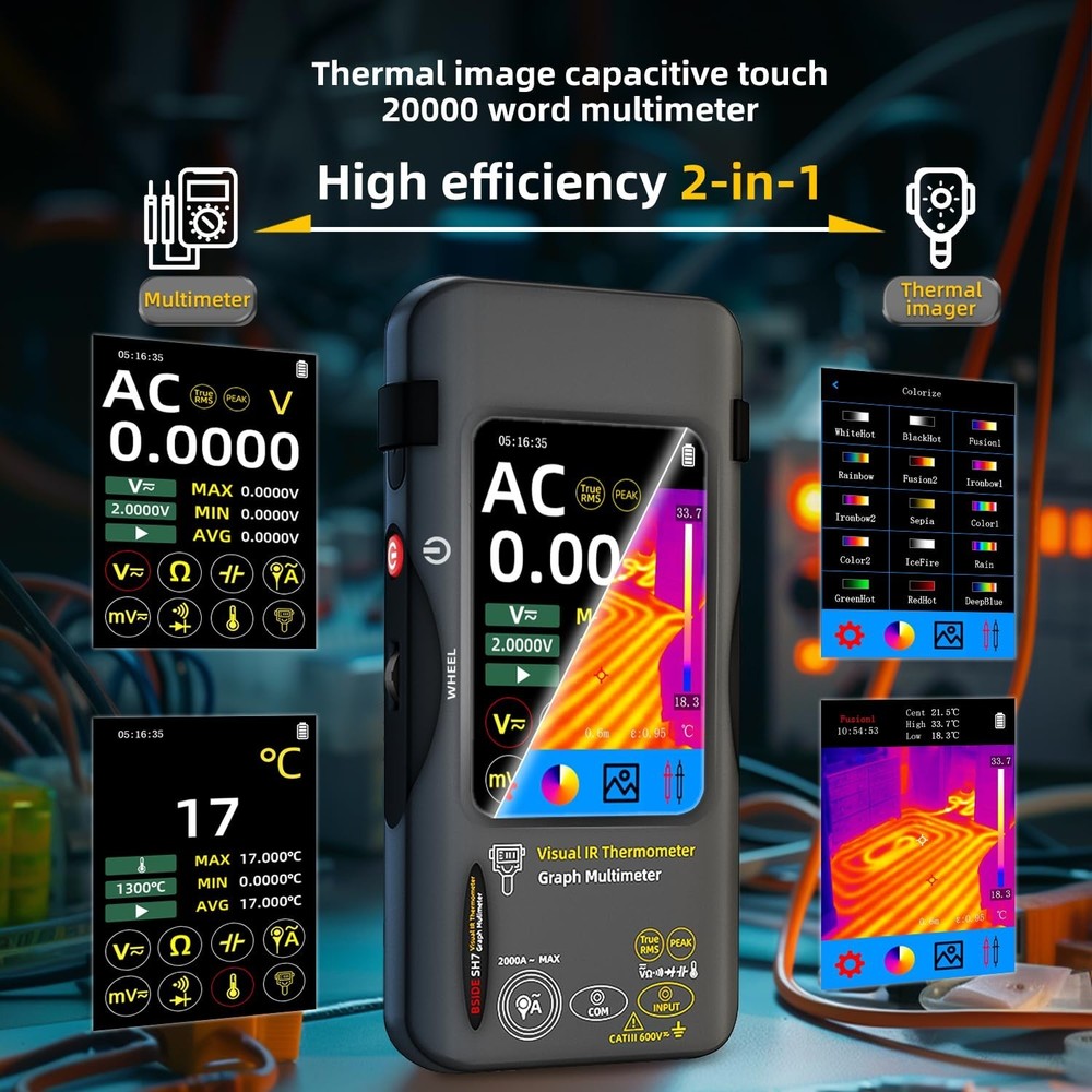 BSIDE Thermal Imaging Camera Multimeter 320×320 Resolution with 20000 Words