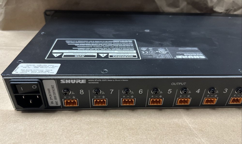 SHURE MXWANI8 MICROFLEX WIRELESS 8-CHANNEL AUDIO NETWORK INTERFACE