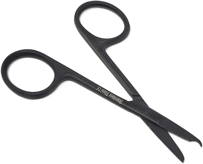 Suture Stitch Scissors Stainless Steel Multi-function Shears (3.5" - Black)