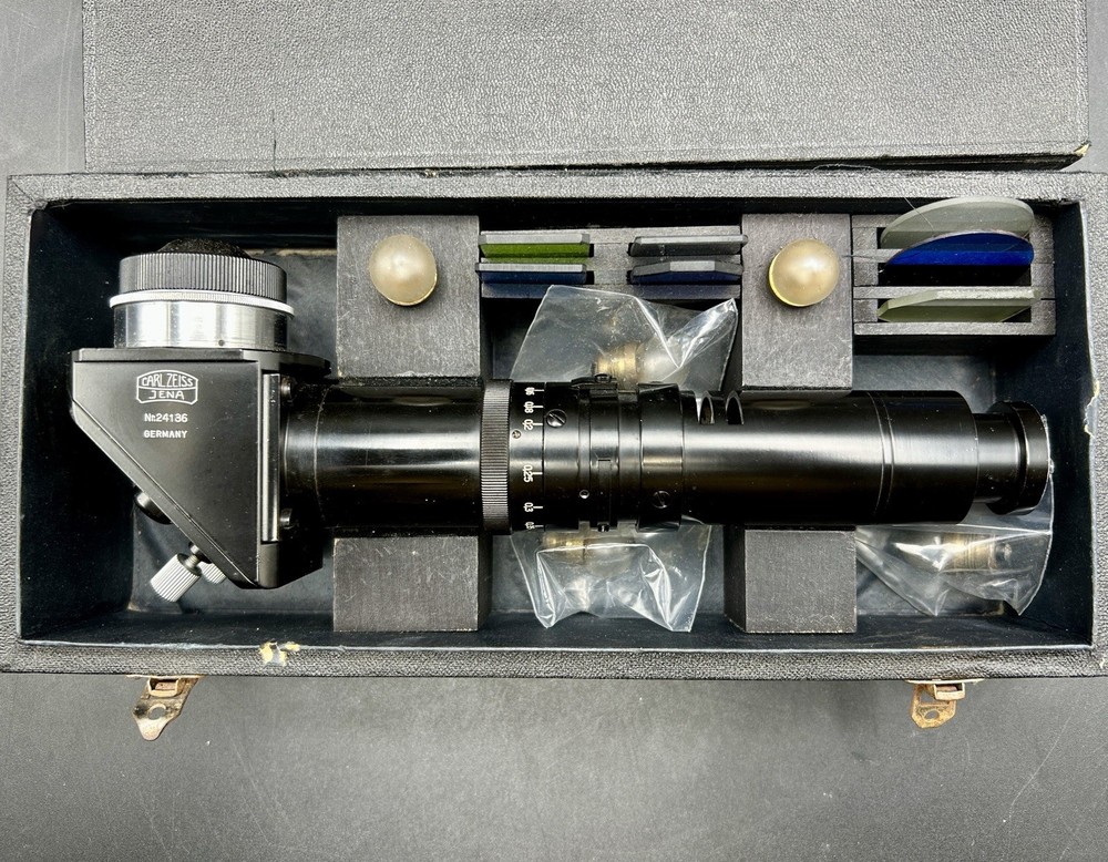 Carl Zeiss Jena Refractometer / Angle Measuring Microscope Attachment – Complete