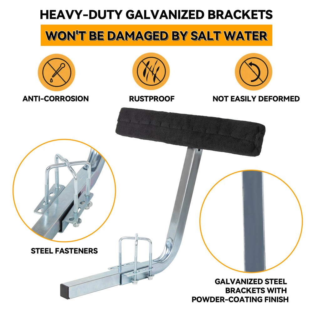 Boat Trailer 2' Side Guide On Bunk Board Carpeted Kit w/ Hardware