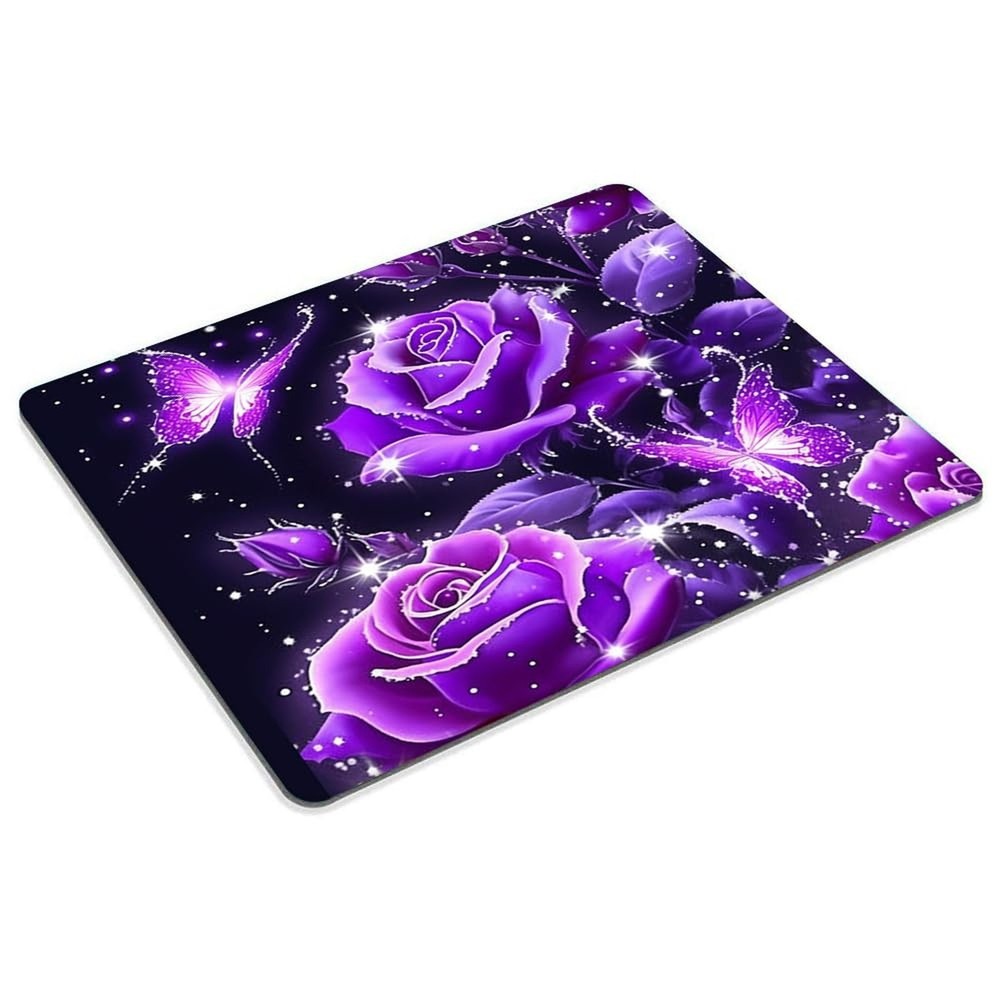 Deep Purple Rose Mouse pad Customized Mousepad Non-Slip Rubber Base Mouse Pad...