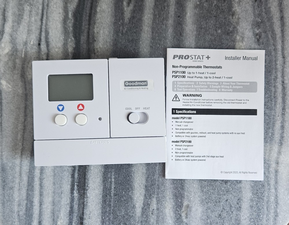 PROSTAT + Model PSP2100 2 Heat 1 Cool Non-Programable Thermostat TESTED/WORKING