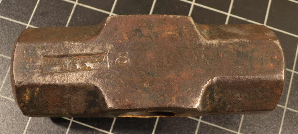 TRUE TEMPER - 8# - SLEDGE HAMMER HEAD - NICE MARKINGS - BLACKSMITH - VERY GOOD