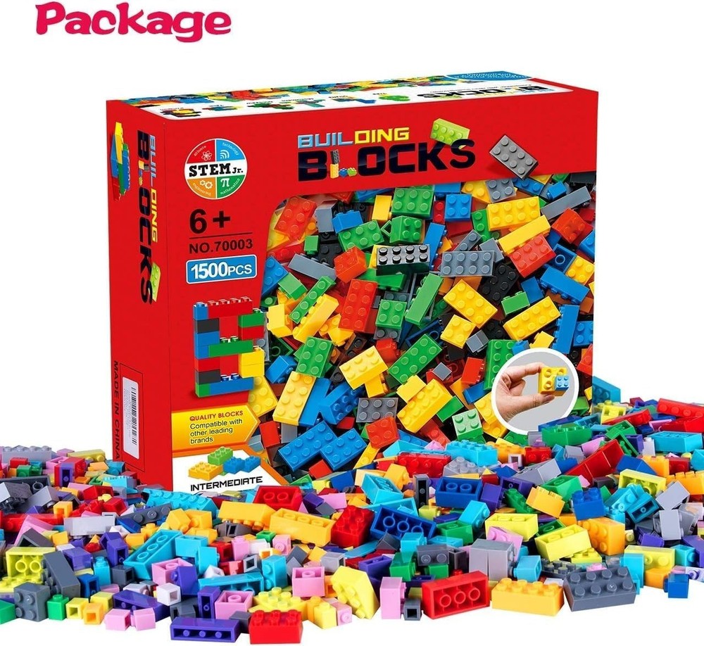 1500-Piece Building Bricks Set with Accessories