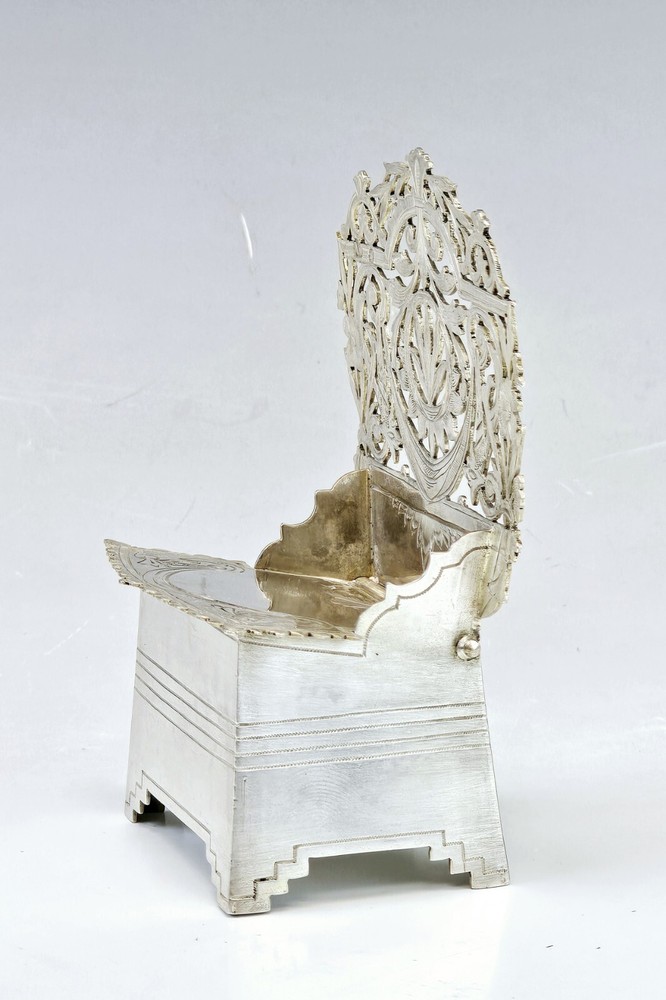 Large 19C Russian Silver Salt Throne