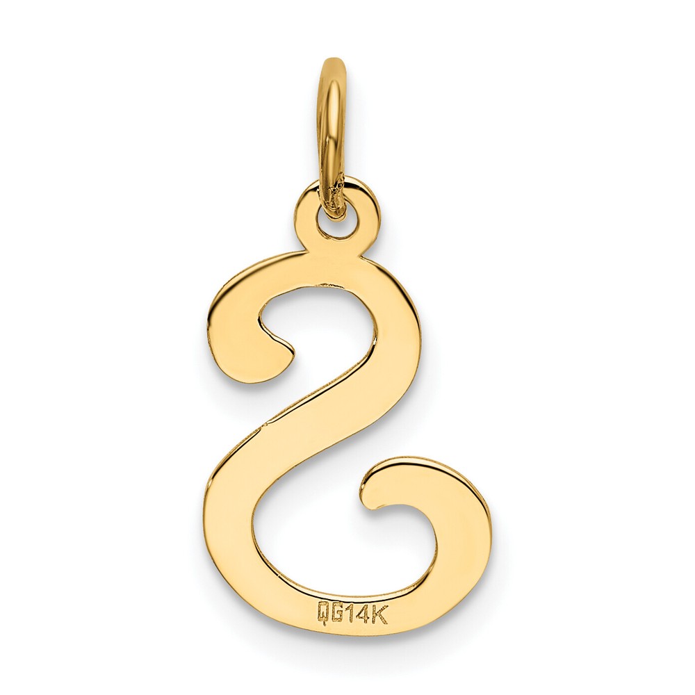 14KY Script Letter S Initial Charm YC248S