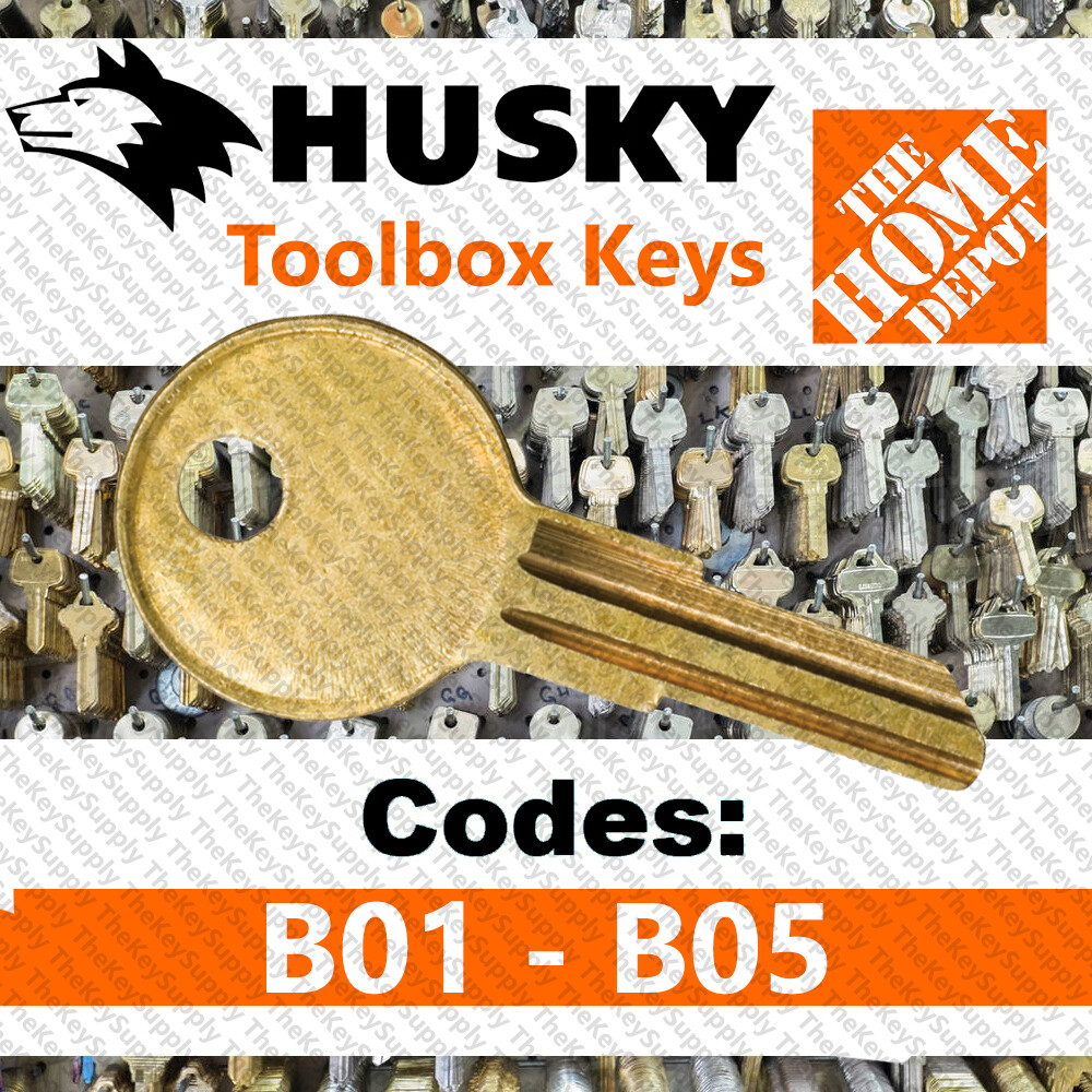 Husky Toolbox Key Replacement Home Depot Cut to Code B01 - B05