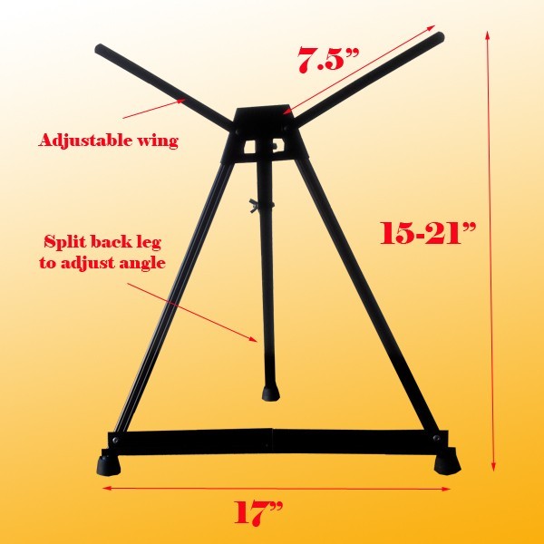 Aluminum Table Easel with Wing Foldable Canvas Poster Picture Frame Holder
