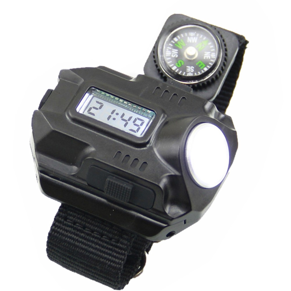 LED Wrist Watch Flashlight Torch Light USB Charging Rechargeable Flashlight D