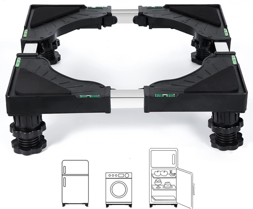 Mini Fridge Stand Universal Raised Base Adjustable Refrigerator Stands with 4...
