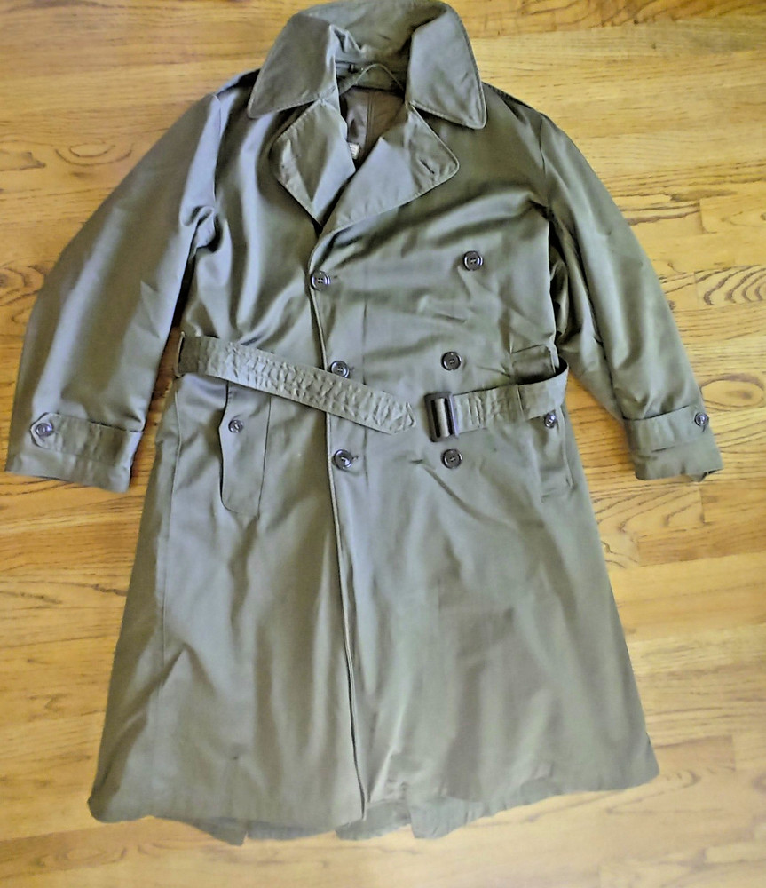 Green 1946 US Army Lined Field Overcoat OD7 Coat Reg Med Sigmund Eisner w pants
